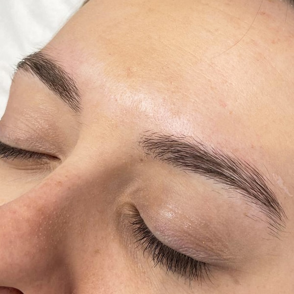 Before brow lamination — client 1, Jade Amer Beauty Deal Kent