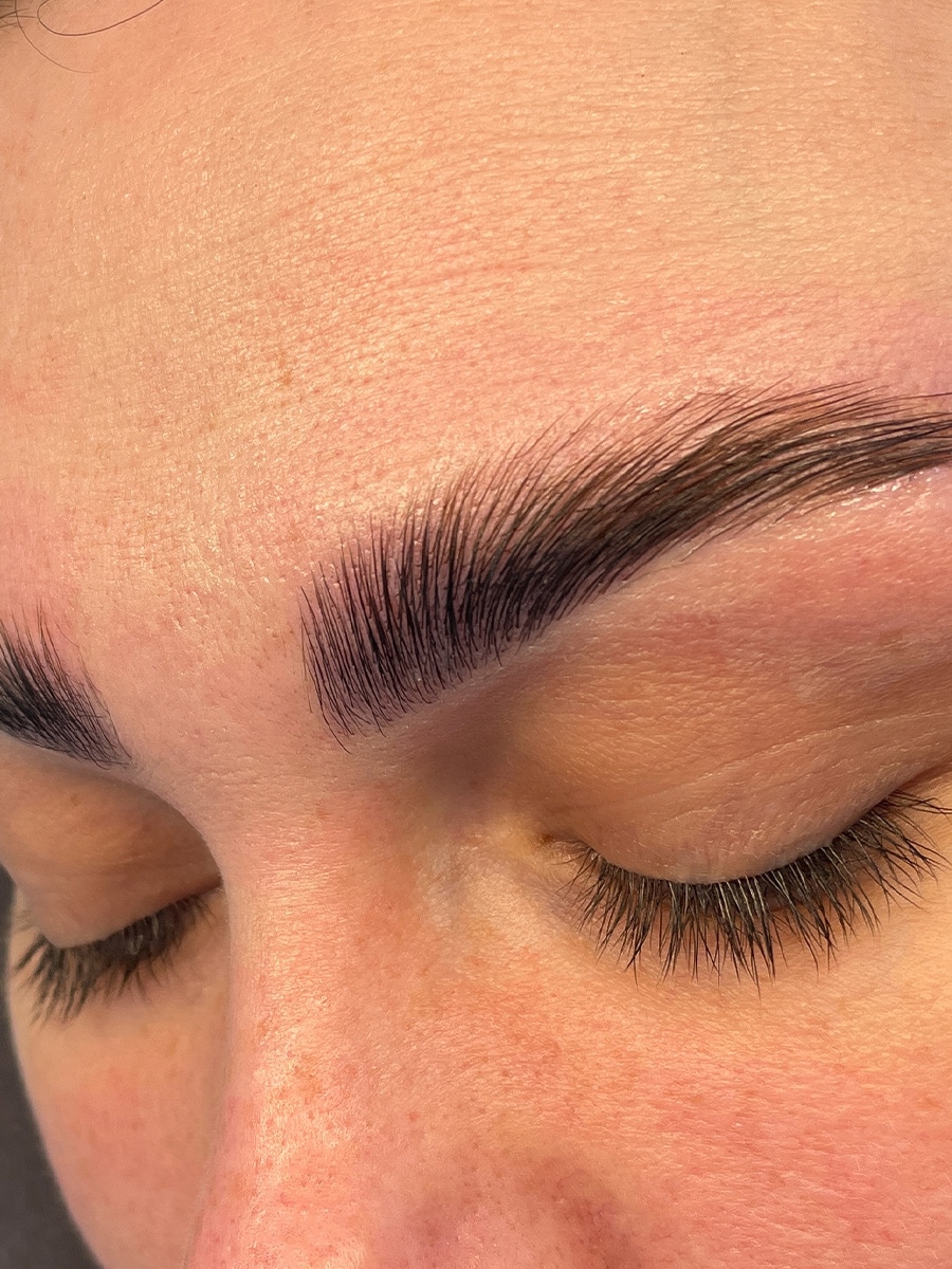 Brow lamination result — Jade Amer Beauty signature treatment, Deal Kent